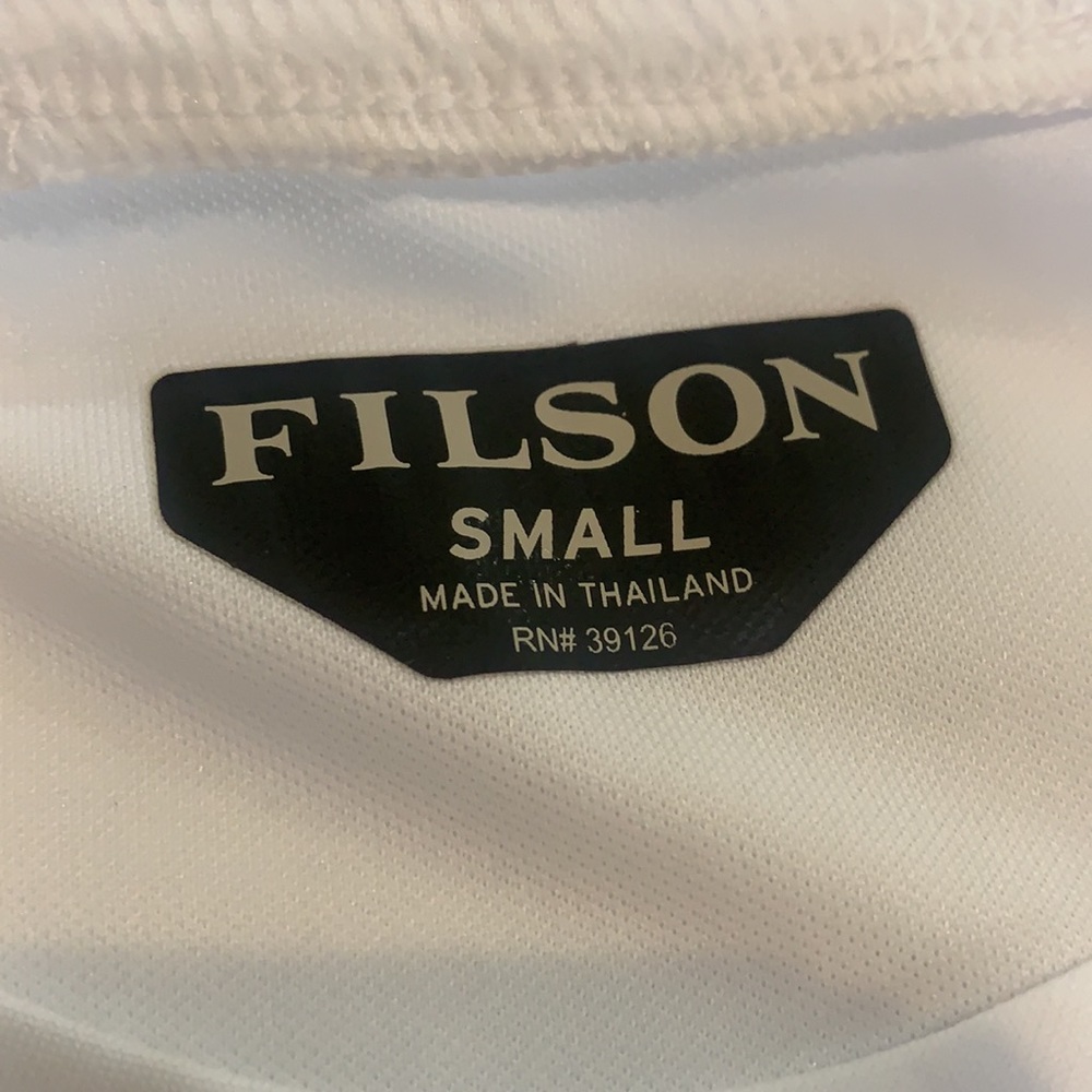 C.C. Filson Long Sleeve Barrier T-Shirt, NEW White - Picture 5 of 5
